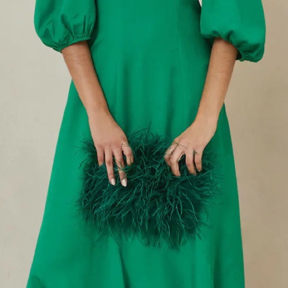 Loeffler Randall Zahara Feather Clutch - Picture 1 of 5